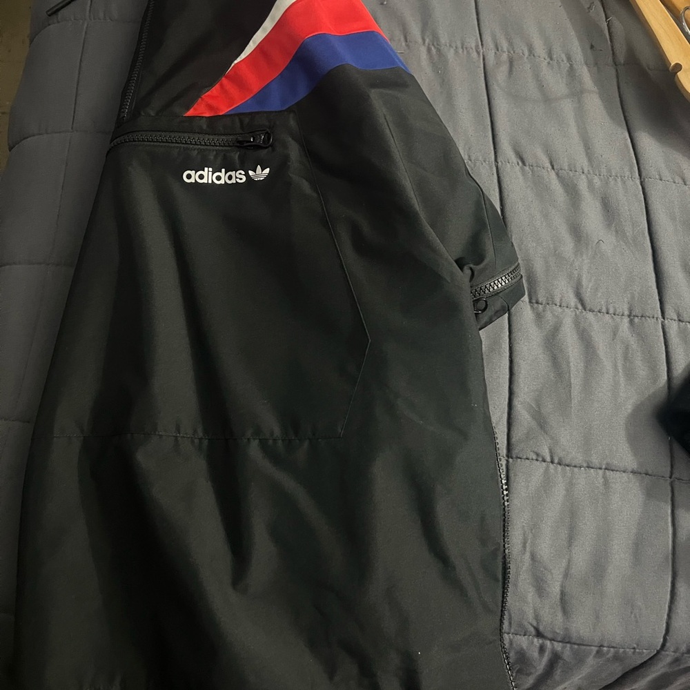 adidas Black and Red Windbreaker Jacket